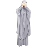 FPOVFPO Women's Solid Abaya Prayer Dress | Long Islamic Maxi Kaftan With Hood For Ramadan & Prayer - View #8
