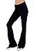Unique Styles Fold-Over Waistband Stretchy Cotton Blend Yoga Pants (Large, Black)