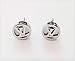 Women's L-V Fashion Earrings, 18k White GP, Designer Silver Stud Earrings
