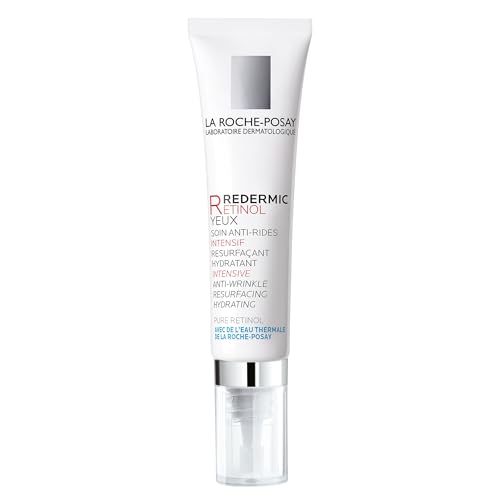 La Roche Posay Anti-Aging Augencreme, Für empfindliche Haut, Mit Retinol und Koffein, Stimuliert Kollagen- und Elastinproduktion, Redermic Retinol Aug