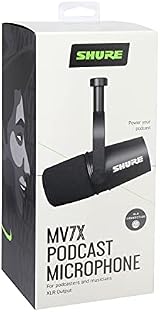 Shure MV7X XLR Dynamic Microphone for Podcasting Black Pro Quality view 11