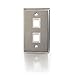 C2G/Cables to Go 37094 Two Port Keystone Single Gang Wall Plate - Stainless Steel