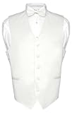 Men's Dress Vest BOWTie WHITE Color Bow Tie Set for Suit or Tuxedo