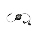 ReTrak Retractable Stereo Earbuds, Comfortable and Durable Design with Premium Stereo Sound, Black