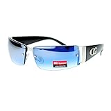 CG Eyewear Unisex Narrow Rectangular Rimless Thick Temple Warp Sunglasses