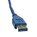 Micro USB 3.0 Cable, Blue, Type A Male to Micro-B Male, 6 foot - Durable Micro Sync Extension Scanner M/F Connector Braided Mobile Charging Wire