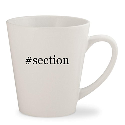 #section - White Hashtag 12oz Ceramic Latte Mug Cup