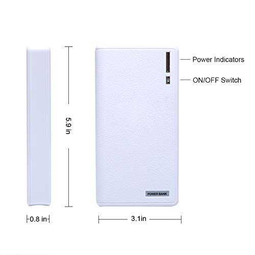 VUOHOEG 20000mAh Dual USB Output Portable Charger External Cell Phone Battery Pack Power Bank with LED Light Replacement for Samsung, iPhone, Nexus, Huawei, iPad Mini, More Phones and Tablets- White - Thumbnail 5