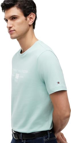 Herren T-Shirt Kurzarm Brand Love Mono Stack aus Baumwolle, Grün (Crushed Mint), M