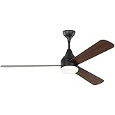 Generation Lighting | 3STMSM60MBKD | Streaming Smart 60" Dimmable Indoor/Outdoor Integrated Led Black Ceiling Fan With Remote