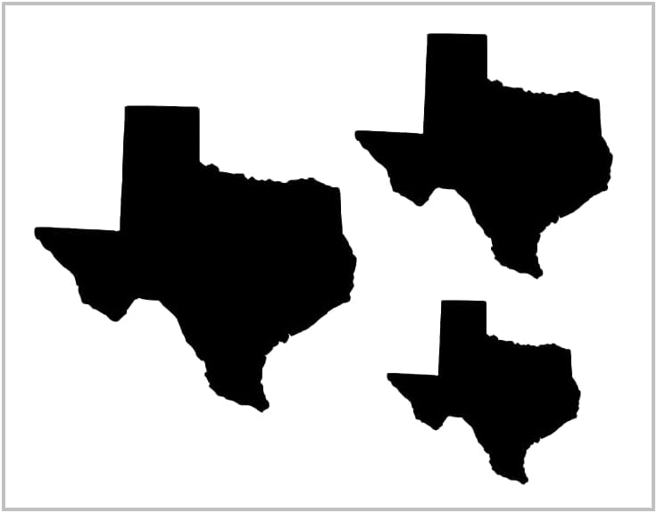 Mixed Media - Texas Stencil 5 4 3 Inch United States Of America Outline Silhouette Design 8