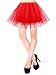 Simplicity Red Tutu Classic 4 Layered Satin Lined Ballerina Tutu Skirt, Red