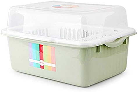 Jiamuxiangsi Dish Drainer Rack Dish Rack Drain Rack Kitchen Storage Box Dish Rack Storage Cabinet Rack Large Drainer Dish Drainer Rack (Color : Green, Size : S)