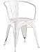 Poly and Bark Trattoria Arm Chair in Distressed White (Set of 2)