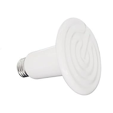Reptile Heat Lamp Bulb -60W Ceramic Heat Emitter No Harm No Light Infrared Heater Lamp for Lizard Aquarium Snake Pet Brooder 110V,White