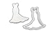 Fancy Wedding Dress Cookie Cutter - LARGE - 4 Inches