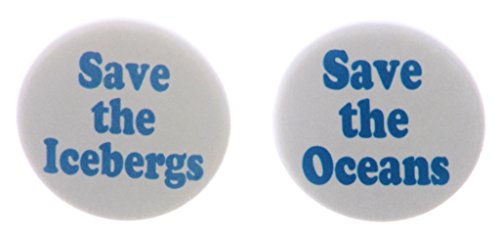 Set 2 Save the Icebergs / Oceans 1.25â€ Pinback Buttons Pins Water Earth Planet