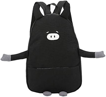 SDICIPL Tshirt Super Cute Pig Canvas Backpack Piggy Shoulders Back Pack Cartoon Embroidery Backpacks for Teenage Girls IDOKAJZ