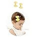 Baby Hair Clips and Bows 2 Inch Fully Lined Tiny Barrettes for Baby Girls Toddler Infants and Kids (Set 5)