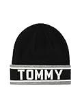 Tommy Hilfiger Men's Racing Stripe Cuff Hat, Black