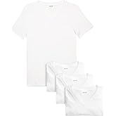 IZOD Mens Undershirts - 4 Pack Lightweight Breathable Cotton Mens Shirts Crew Neck & V Neck Undershirts for Men (Sizes: S-XL)