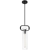 Nuvo Teresa-1 Light Cylinder Pendant in Traditional Style-4.75 Inches Wide by 19.75 Inches High-Matte Black Finish