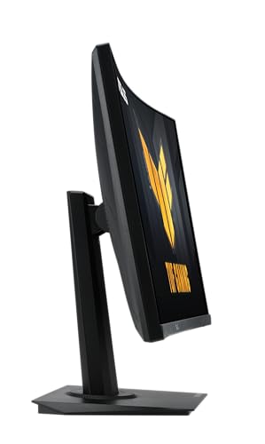 Monitor curvo ASUS TUF Gaming de 24" (23,6 pulgadas visibles) (VG24VQER) - FHD, 180 Hz, 1 ms, DCI-P3 90 %, sincronización de desenfoque de movimiento extremadamente bajo, FreeSync, Shadow Boost, cuidado de los ojos, DisplayWidget Center, garantía de 3 años
