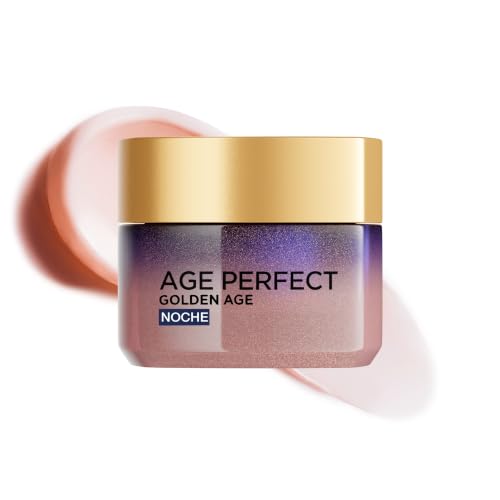 L'Oréal Paris Age Perfect Golden Age Crema de Noche Fortificante, Antiflacidez y Luminosidad, Pieles Maduras, 50 ml