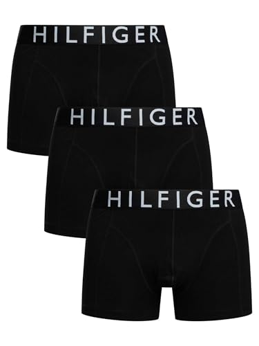Herren 3er Pack Boxershorts Trunks mit Logobund, Schwarz (Blk/Blk/Blk), S