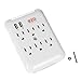 Wall Power Strip EZOPower 6 AC Outlet Mount Plate Surge Charge Protector with 2 USB Charger Ports 2.4A (UL Certified)