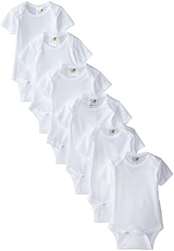 Always Baby Unisex-Baby White 6 Piece Bodysuit Bundle, White, Newborn
