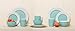Gibson Home Style Deluxe 16-Piece Dinnerware Set, Blue