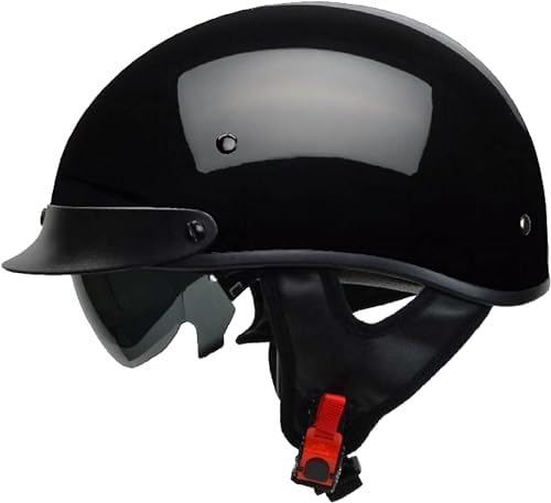 Vega Helmets 7800-015 Warrior Motorcycle Half Helmet with Sunshield for Men  & Women, Adjustable Size Dial DOT Half Face Skull Cap for Bike Cruiser  Chopper Moped Scooter ATV (X-Large, Gloss Black) price