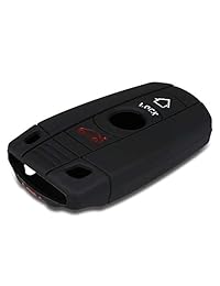Kwmobile Car Key Key Cover para BMW - Tapa protectora de silicona para llavero para BMW 3 Button Key Key (solo Keyless Go) - Rojo Negro