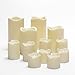 Indoor Outdoor Candles - Flameless LED Plastic Candle Set of 12, Water Resistant, Warm White and Color Changing Glow, Batteries Included
