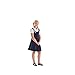 French Toast School Uniform Girls 2-in-1 Pleated Dress, Navy, 8