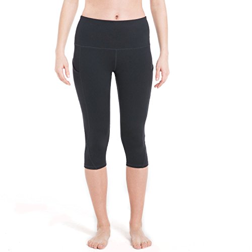NBDIB Women's Yoga Pants Fashion Workout Capri Running Leggings - High Waist Yoga Pants With Pocket,Yogacapris701-black,Large