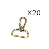 Twone 20pcs Silvery 1 Inch Inside Diameter D-ring Lobster Clasp Claw Swivel Eye Lobster Snap Clasp Hook for Strap - Bronze