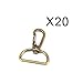 Twone 20pcs Silvery 1 Inch Inside Diameter D-ring Lobster Clasp Claw Swivel Eye Lobster Snap Clasp Hook for Strap - Bronze