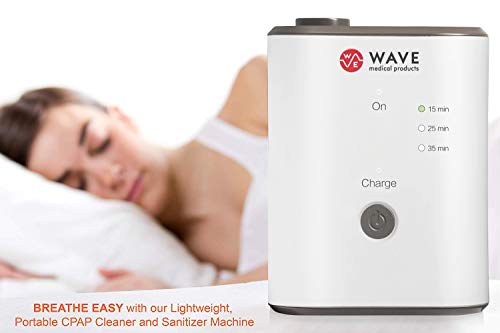 Wave Medical CPAP Cleaner and Sanitizer Bundle with Cycle Timer - CPAP Machine Cleaner System for Machines, Masks, and Tubing - Includes Heated Hose Adapter and Sanitizing Bag