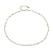 Fettero Dainty Gold Chocker Handmade Beaded 14K Gold Plated White Opal Lucky Necklace