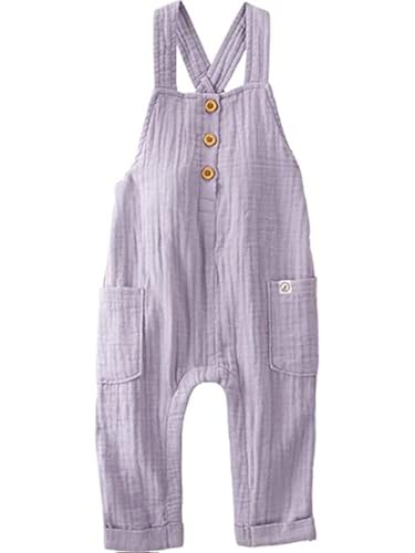 little planet by carter's unisex-baby Organic Cotton Gauze Overall  Jumpsuit, Lilac Rain, Months in Oman Whizz Overalls