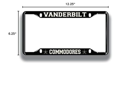 Elite Fan Shop Vanderbilt Commodores License Plate Frame Black