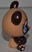 Panda Bear #574 (Hand On Toe, Tan/Brown, Blue Eyes, Pink Eyeshadow) Littlest Pet Shop (Retired) Collector Toy - LPS Collectible Replacement Single Figure - Loose (OOP Out of Package & Print)