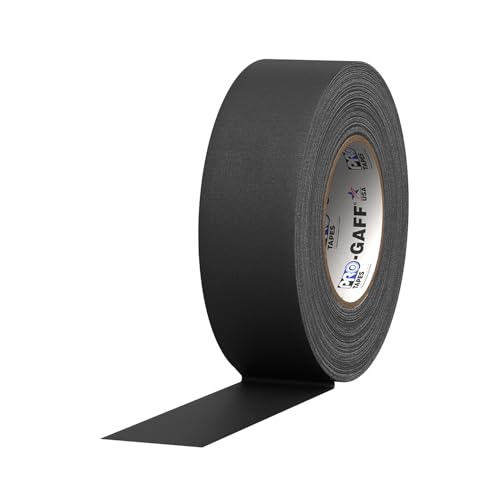 ProTapes 840178015730 Pro Gaff Premium Reinigungstuch matt Gaffers Tape mit Gummi Kleber, 5,1 cm Breite, 11 Mil Dick, 55 YD. Länge, Schwarz