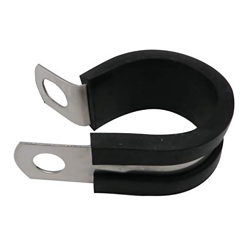 3/8" Cable Clamp Stainless Steel Insulated Rubber Cushioned - Cable Clamp, Pipe Clamp, Hose Clip, Line Clamp and wire clamp (12 Pack)