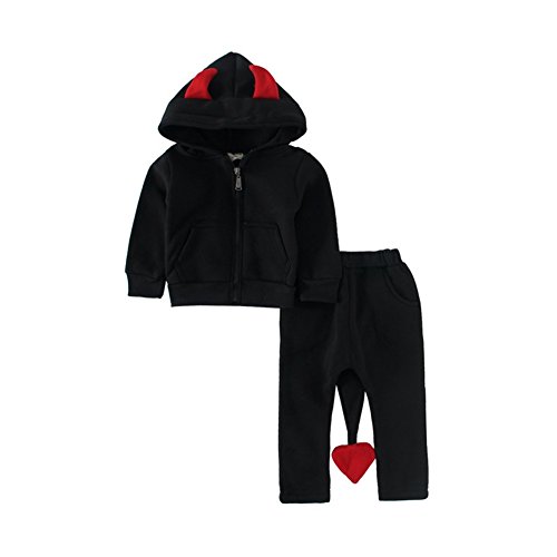 Toddler Boy Devil Costume Hoodie And Big Tail Pants Sets