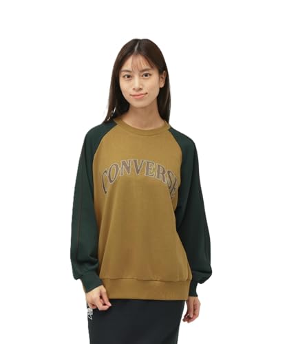 [コンバース] COLOR BLOCK SWEAT CREW TOP LADIES MUSTARD L