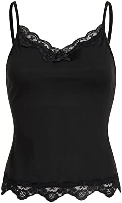 SOLY HUX Women's Striped Lace Trim Cami Top Spaghetti Strap Summer