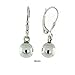 Sterling Silver 8mm Round High Polish Leverback Ball Earrings